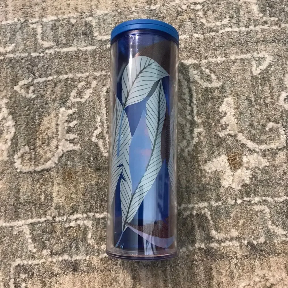 NWT Starbucks Blue Leaf Tumbler